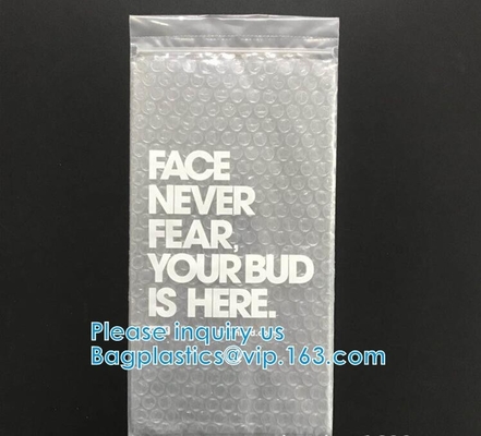 Bubble Bags Zip Padded Pouch For Beauty Skin Care Slider Zipper Lock Bag Colored Customized PVC Slider Zipper Bubble Bag