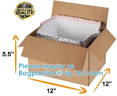 Customized Thermal Bubble Box Liners Gusseted Bottom Insulated Liners For Shipping Temperature Sensitive Products