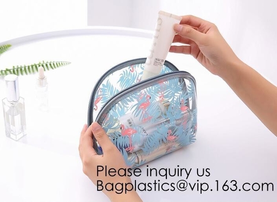 Custom Printing Recycled Soft Pvc Zipper Cosmetic Pouch,Transparent Customer Design PVC Cosmetic Pouch, bagease, bagplas