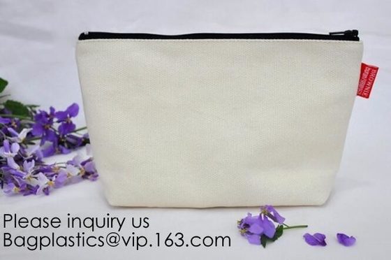 Promotional canvas hand carry makeup bag cosmetic organizer,natural canvas Makeup Bag Cotton Cosmetic Bag, bagease