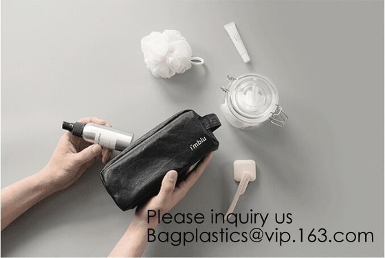 Tyvek Paper Zipper Clear Eco Friendly Makeup Bag Cosmetic Bag Outdoor,Zipper Tyvek Paper Make up Travel Cosmetic Bag For