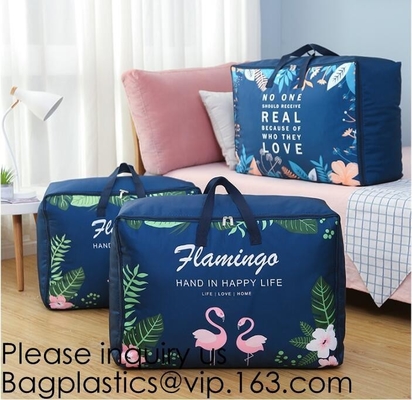 Light Weight Large Capacity 600D Polyester Duvets Pillows Home Quilt Storage Bag with Zippers,Ecofriendly Quilt Gift Pac
