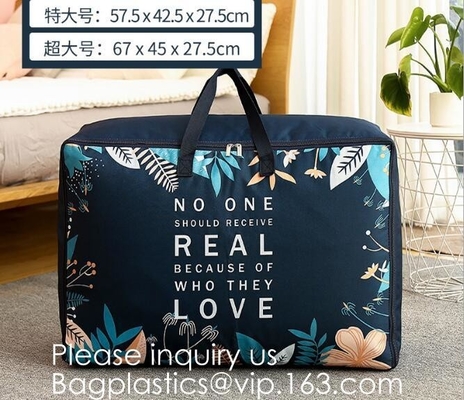 Household 100% Polyester Quilt Storage Bag Travelling Bag With Zipper For Clothes,Quilt storage bag, Quilt handle bag
