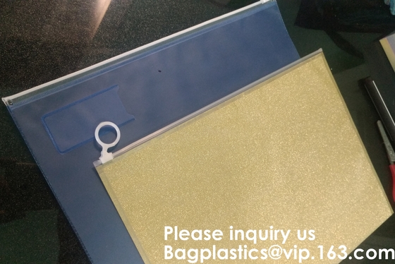 Waterproof Clear Plastic File Document File Bag For Bill Invoice Note File,Zip Plastic EVA Bags Blank Packaging Pouch