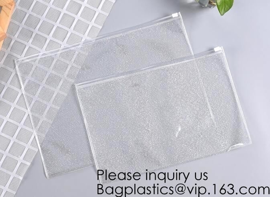 Eco-friendly Frosted EVA Cosmetic Pouch Bags With Zipper Top,EVA bag Transparent zipper travel pvc cosmetic bag, bagease