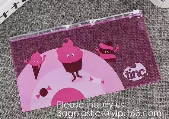 OEM Clear Vinyl Plastic Zipper Bag For Makeup Skin Care Promotion Set Packaging,Promotional custom logo frosted cosmetic