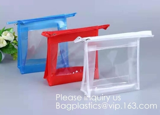 Waterproof Matte Sliding Zipper Pvc Eva Bag With Logo Printing,Eco-friendly Heat Seal Frosted EVA Cosmetic Bags With Sna