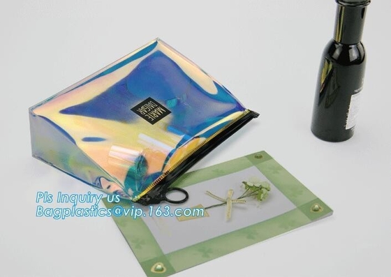 Stand up clear/transparent cosmetic PVC zipper bag/pouch, Eva Clothing Packaging Plastic Clear Zipper Bag With Slider
