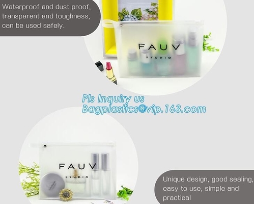 cosmetic bag promotional slider zipper bag, Slider zipper PVC transparent cosmetic clear messenger bag bikini bag
