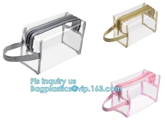 cosmetic bag and transparent mesh makeup bag for costmetic bag, handle pvc toiletry bag cosmetic bag, Makeup Pouch, bag