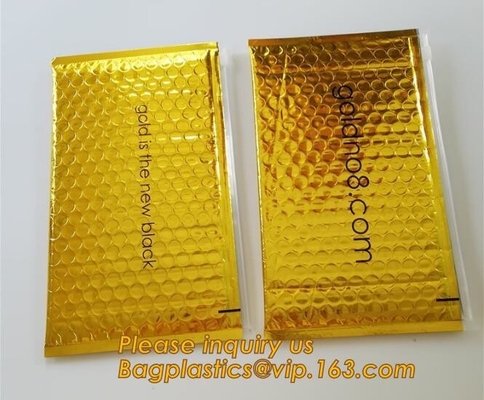 Slider padded grip seal Golden bags, air bubble bag with slider zipper,design custom anti static plastic black k b
