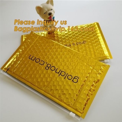 Slider padded grip seal Golden bags, air bubble bag with slider zipper,design custom anti static plastic black k b