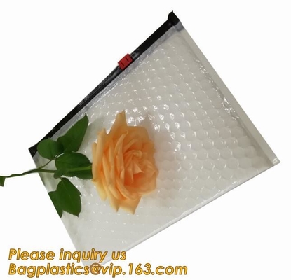 Factory Transparent Cosmetic k clear bubble bags/Hot sale Slider Zipper Bag,wholesale metallic glossy holographic