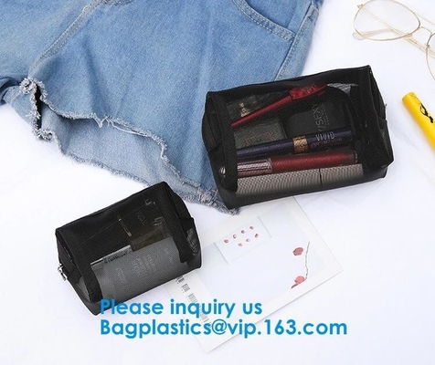 Women's cosmetics Travel cosmetic bag,Nylon Mesh Cosmetic Makeup Bag,Promotional Bags, PVC/PE/EVA/PU/TPU