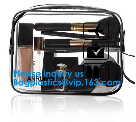 Travel Luggage Pouch Custom Clear Transparent PVC Travel Toiletry Bag Make Up Cosmetic Bag /Wash Bag/Zipper bag