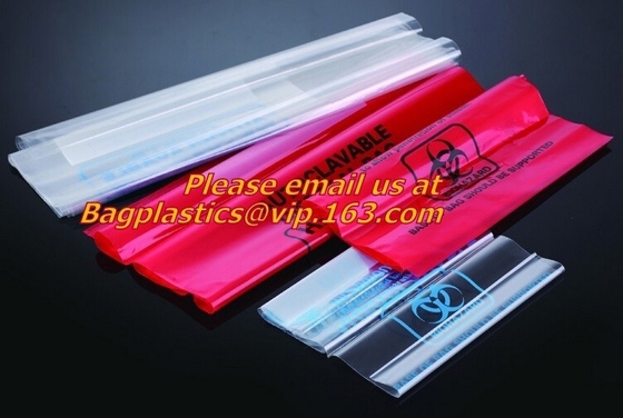 Cytotoxic Waste Bags, Hazadous Waste Disposal Chemotherapy Waste Bags Zipper Enclosure With Pouch