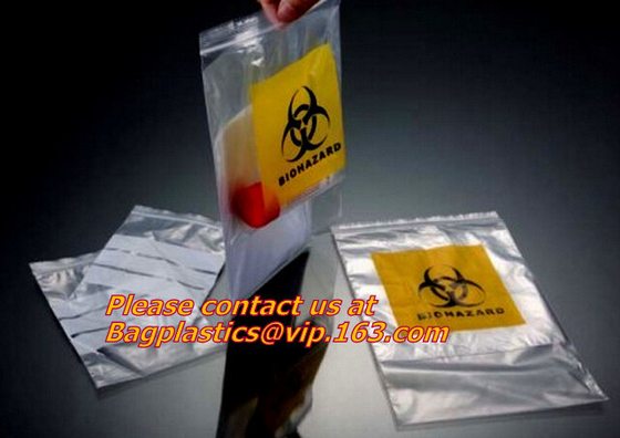 Cytotoxic Waste Bags, Hazadous Waste Disposal Chemotherapy Waste Bags Zipper Enclosure With Pouch