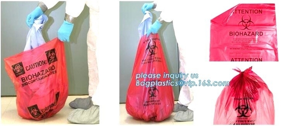 Biohazard Medical Waste Plastic Trash Bag For Hospital, biohazard specimen bag k bag, pharmacy use bags for hospit