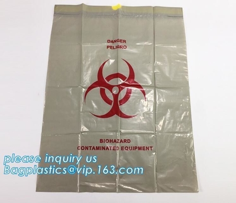 Cheap Medical Drawstring Biohazard Waste Bags, HDPE/LDPE drawstring type biohazard waste garbage bag, DRAWTAPE BAGS PAC