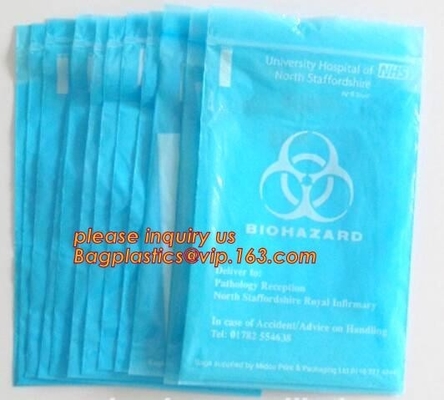 wholesale custom printed ldpe k kangaroo pouch plastic zipper bag zip lock biohazard specimen bags with pocket
