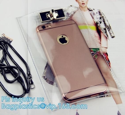 phone purse with cash holder phone case wallet with wrist coin purse, wallet with cell phone pocket, Clear PVC/Vinyl sho