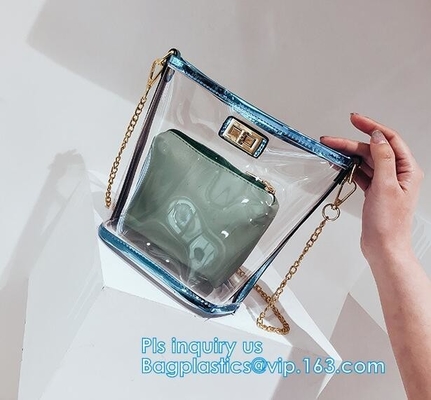 customized eco-friendly PVC shopping bag for promotion, Tote PVC Bag printed Shopping Bag, zipper closure clear pvc shop