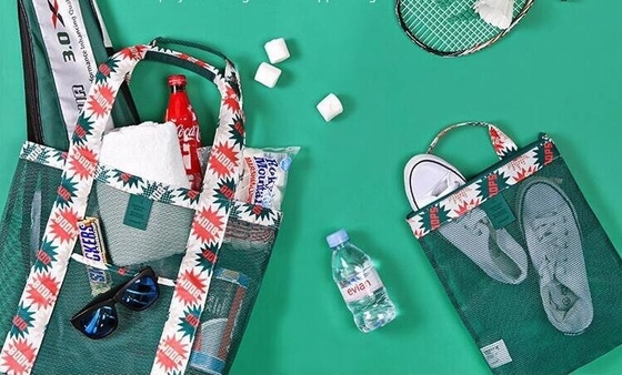 fashion handbags customised plastic pvc tote beach bag transparent, Travel Beach Camping Mesh Shoulder Tote Beach bag