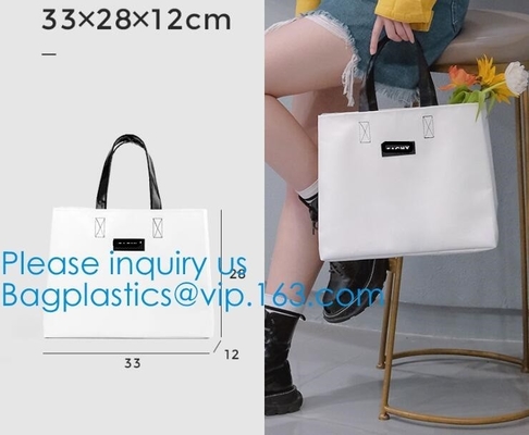 Waterproof PVC Tarpaulin Tote Bag Compact Portable Durable Tarpaulin Cloth Reflector Attached Carry-On Container