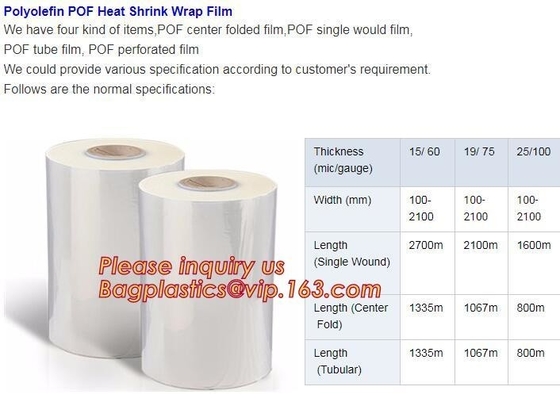 PE Shrink Film White 4m x 50m 210um,Automatic POF Film Heat Shrink Wrap,Food Grade POF shrinkable label Shrink Film pack