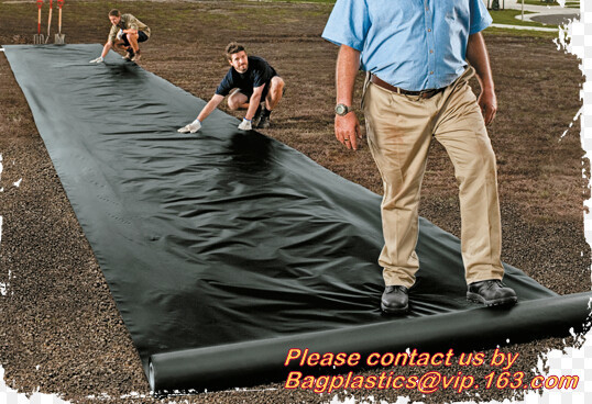 Construction Builder Film Waterproof Dampproof Clear / Black Plastic Poly Film Rolls PVC EPDM PONDS LINER Geomembrane