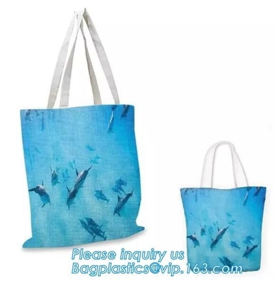 Fashionable promotional natural cotton fabric handle shopping bag,Promotional women lady rope handle cotton canvas chevr
