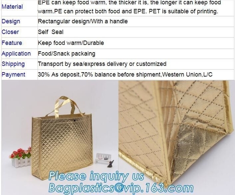 Easy  Closure - 100% Environmental Friendly - Waterproof & Easy Cleaning | Silver Color cool insulation bag BAGEAS