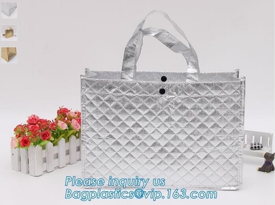 Easy  Closure - 100% Environmental Friendly - Waterproof & Easy Cleaning | Silver Color cool insulation bag BAGEAS