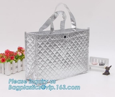 Easy  Closure - 100% Environmental Friendly - Waterproof & Easy Cleaning | Silver Color cool insulation bag BAGEAS