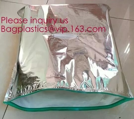 reflective Thermal Plastic handle portable aluminum epe foam Insulation bag cool bag,aluminum film lunch Thermal food pi