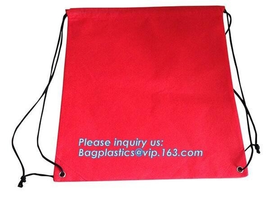 Wholesale Promotion Portable Gift Small Non Woven Drawstring Bag， Non woven drawstring pocket shoes bag , Clothes bag ,f