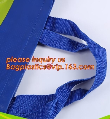 Wholesale Custom Printed Eco Friendly Recycle Reusable PP Laminated Non Woven Tote Shopping Bags, Pp Woven Tote Bag for