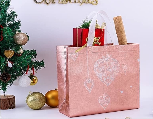 Glossy Glitter Durable Reusable Grocery Bag Tote Bag Handles Bag,Medium Non-woven Fashionable Present Bag Gift Bag,Goodi