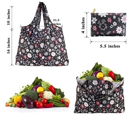 Vegetable Durable Heavy Duty Oxford Polyester XLARGE CAPACITY T-Shirt 201D Polyester Eco Shopping Big Tote Bag