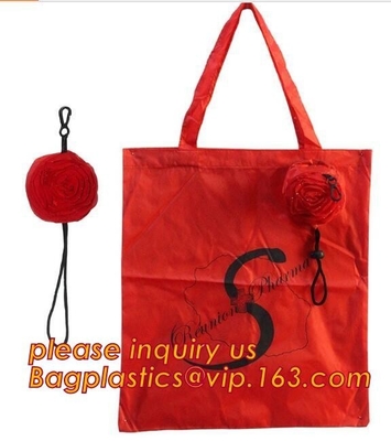 Washable Polyester 210d Nylon Drawstring Bags Grocery Shopping Bags With Handles - Cloth Grocery Tote Bags
