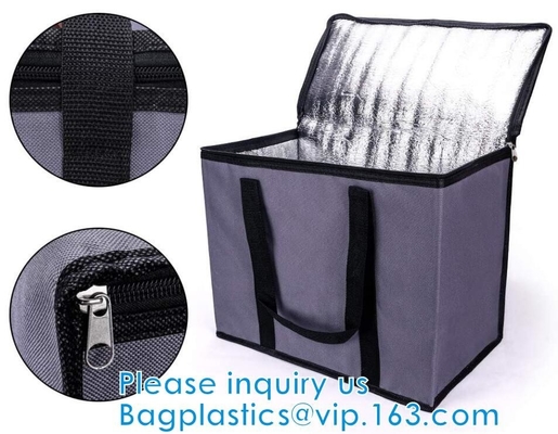 Waterproof PE Foam Insulated Delivery Bag Trunk Size Extra Large Collapsible Insulated Zippered Coolers With Reinforced