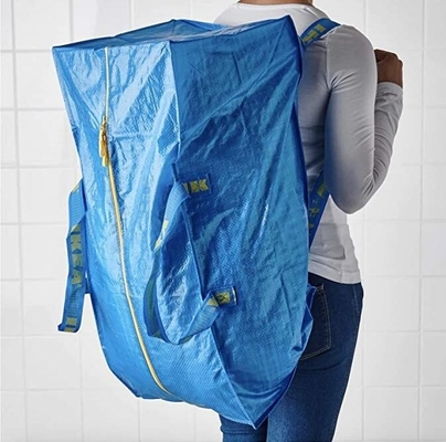 Super Strong Promotional Matt Laminated PP Woven Shopping Luggage Packing Bag With Zipper Luggage Shopping Bag