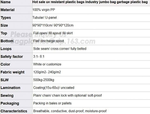 100% Virgin material bulk bag pp woven big bag,U-type competitive price 100% PP breathable bulk big woven fibc bags mesh
