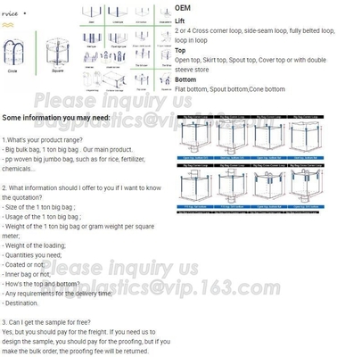 spout Cement Ton Reinforce Fibc Jumbo Bags 500kg Bulk Conductive Fibc Big Bag With Automatic Unloading Design
