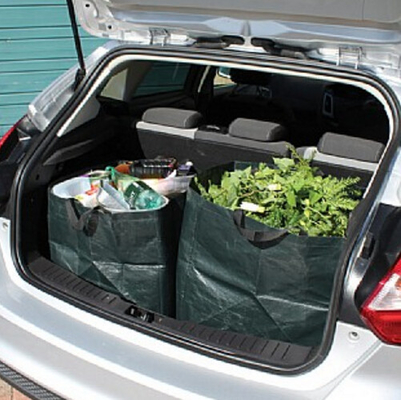 Square Bottom Green Leaf Collector Biodegradable Garden Bags PP WOVEN Fabric garden waste sacks with handles