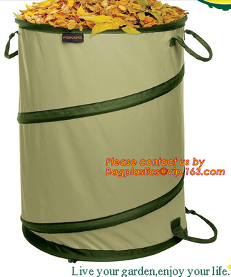Collapsible Leaf Oxford Biodegradable Garden Leaf Collector Bag POP UP Durable Polyester Garden Bag