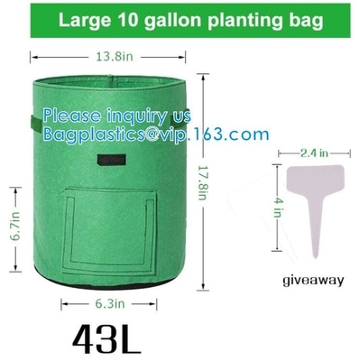 Eco-Friendly PE Potato Growing Bag Garden Planter Bags Reusable Washable Grow Pots Waterproof, Smart Pots for Vegetable