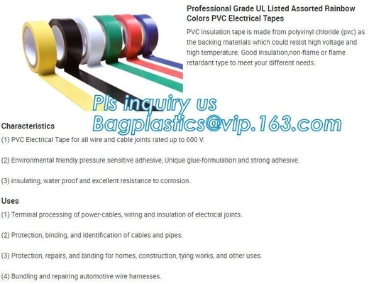 Flame Retardant PVC Tape For Electric Insulation Heat Transfer Insulation Tape For Electrical Products