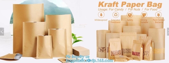 ZIP LOCK, ZIP SEAL, ZIPPER SEAL, Custom bread paper bag, fast food packaging bag, cookie packaging bag, STAND UP