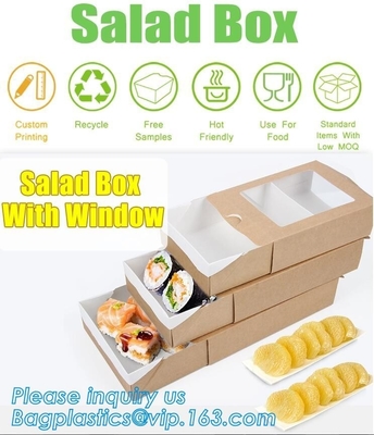 Disposable kraft paper lunch boxes, food grade paper boxes with logo,Disposable Food Kraft Paper Lunch Box bagplastics